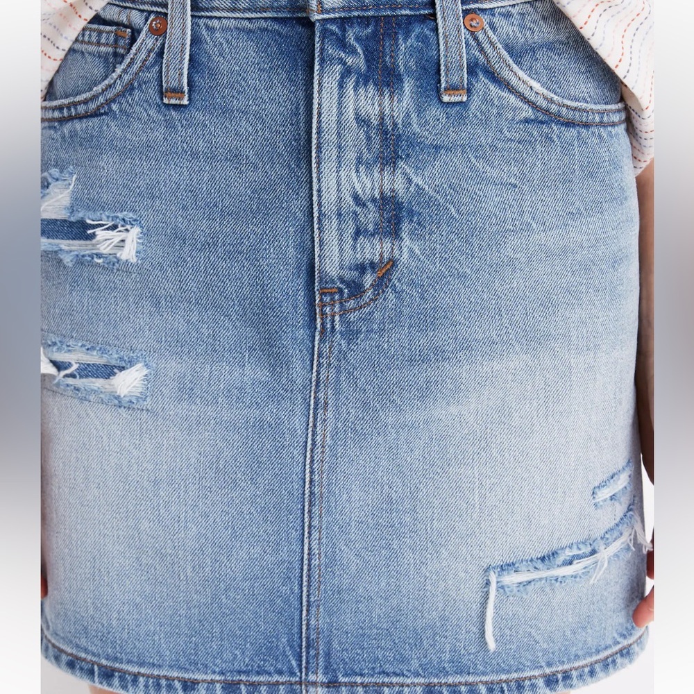 Madewell denim Skirt in Glencrest Wash: Rip and Repair Edition 27 new - Picture 4 of 9